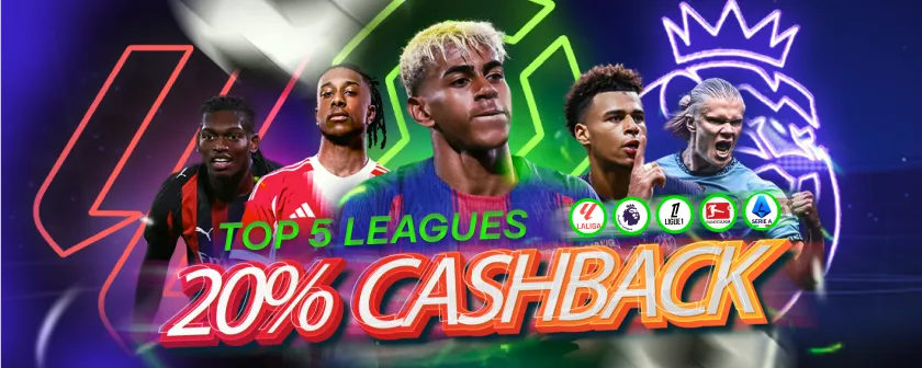 Mystake 20 percent cashback on top 5 football leagues
