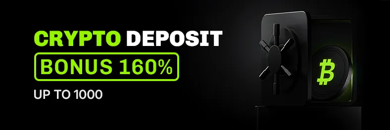 Crypto deposit bonus banner at Velobet casino