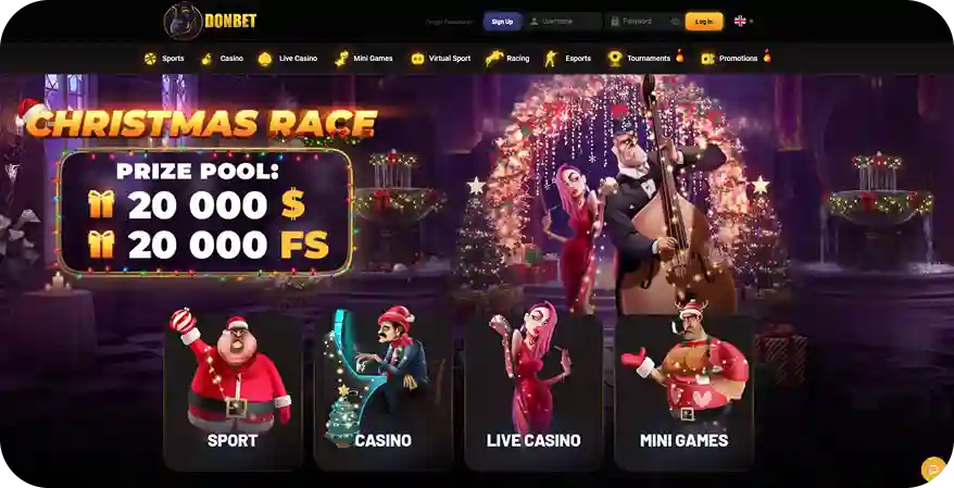 Donbet casino desktop view