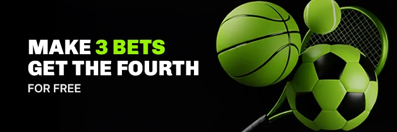 3 plus 1 freebet sports promotion at Velobet